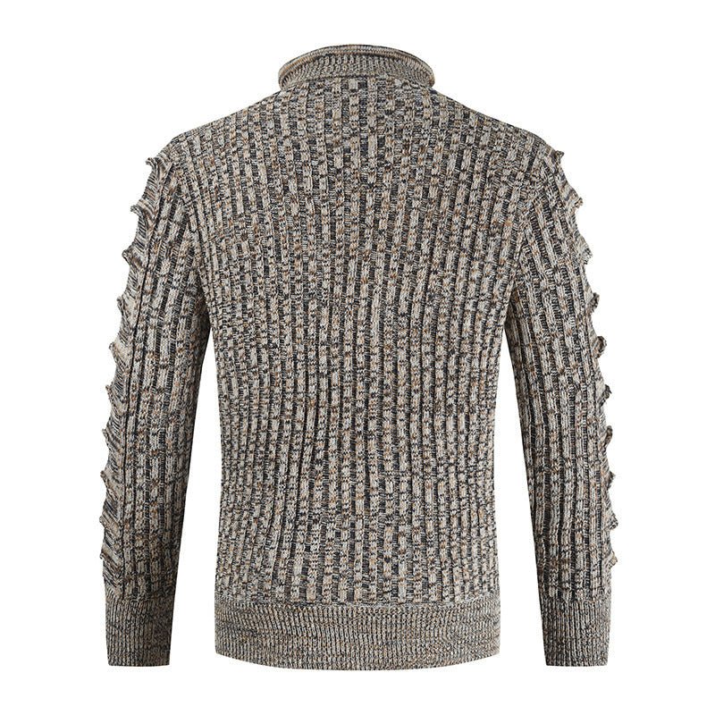 Autumn And Winter Loose Stand Collar Pullover Knitted Sweater For Men - Weriion