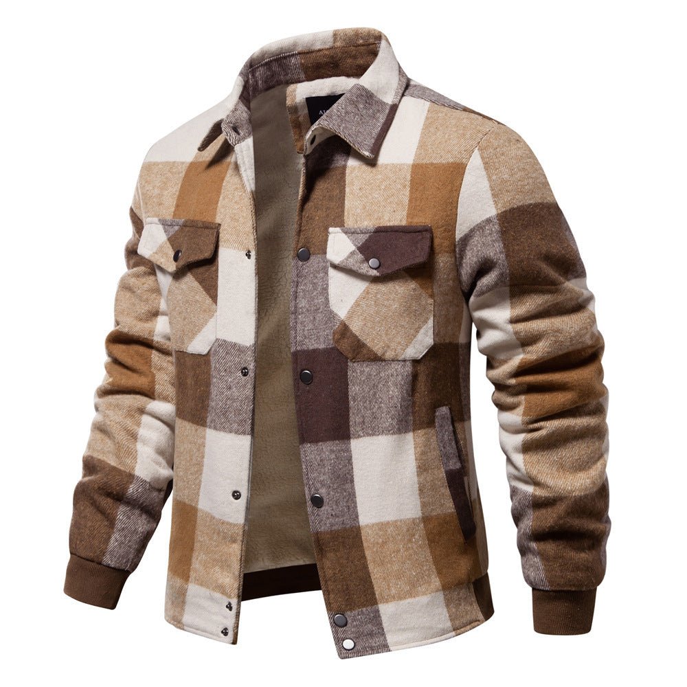 Autumn And Winter Men's Jacket Casual Plaid Coat - Weriion