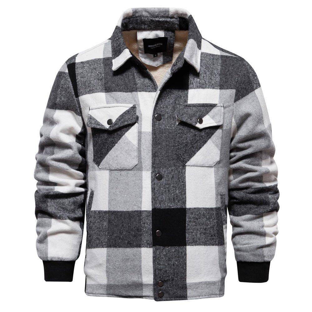 Autumn And Winter Men's Jacket Casual Plaid Coat - Weriion