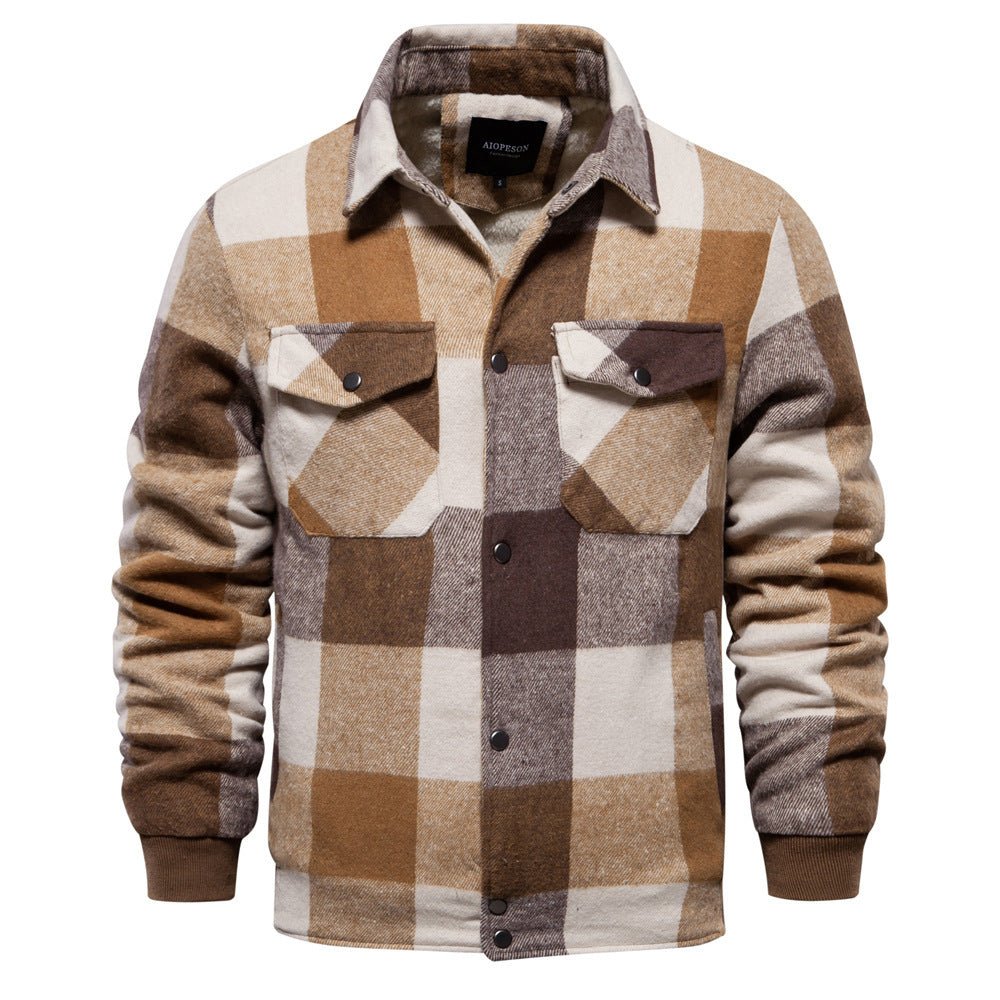 Autumn And Winter Men's Jacket Casual Plaid Coat - Weriion