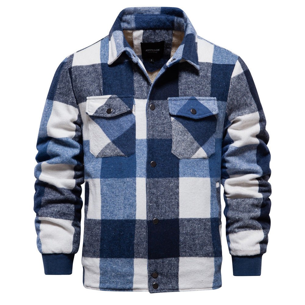 Autumn And Winter Men's Jacket Casual Plaid Coat - Weriion