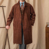 Autumn Long - Cut Loose Fit Raglan Sleeve Retro Coat For Men - Weriion