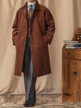 Autumn Long - Cut Loose Fit Raglan Sleeve Retro Coat For Men - Weriion