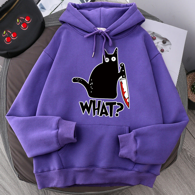 Surprised Killer Black Cat Hoodies For Men