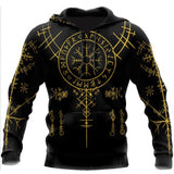 Viking Runes Pattern Hoodie For Men