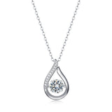 Silver And Platinum-Plated Moissanite Necklace For Women