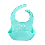 Baby Food Silicone Elephant Print Bibs - Weriion