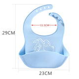 Baby Food Silicone Elephant Print Bibs - Weriion