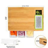 Bamboo Wood Cutting Board With Storage Boxes - Weriion