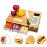 Bamboo Wood Cutting Board With Storage Boxes - Weriion