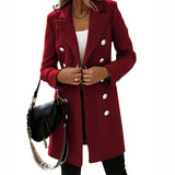 Fashion Turndown Collar Double-Breasted Spring Autumn Coat For Women