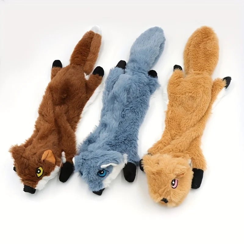 Bite Resistant Vocalized Plush Foxes Squirrels Wolves Dog Chew Toys Pet Supplies - Weriion