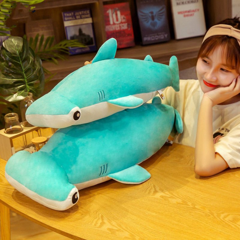 Blue Plush Hammerhead Shark Doll Toys - Weriion