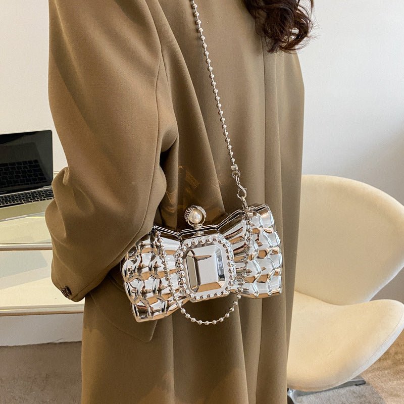 Bow Tie Shaped Chain Handbag For Women - Weriion