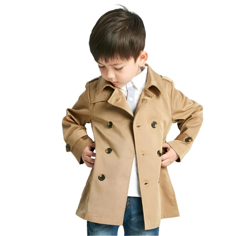 Boys Mid - Length Trench Coat - Weriion