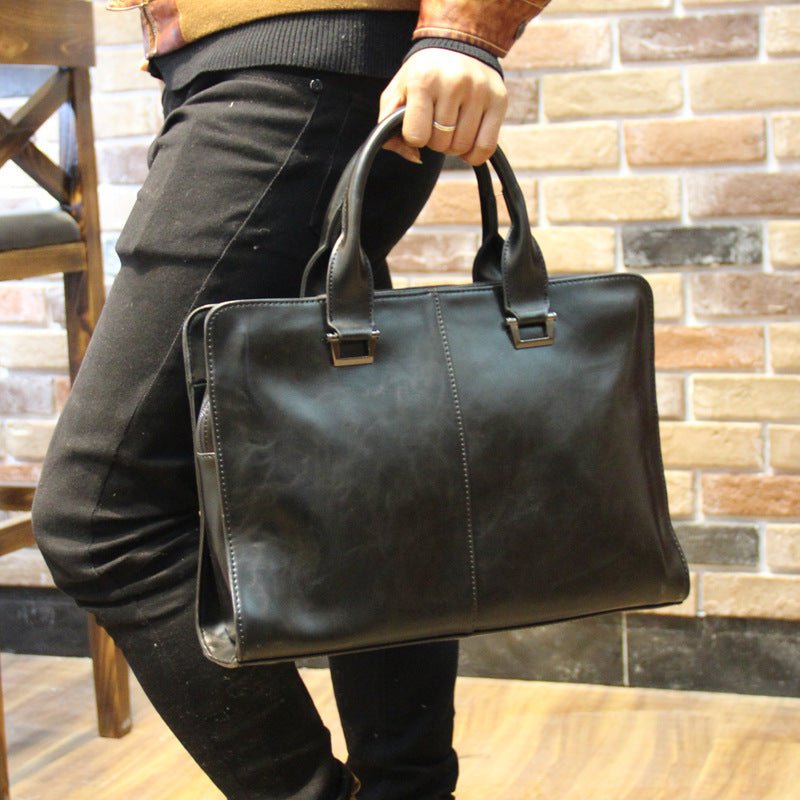 Business Bag Leather Briefcase For Men - Weriion