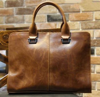 Business Bag Leather Briefcase For Men - Weriion