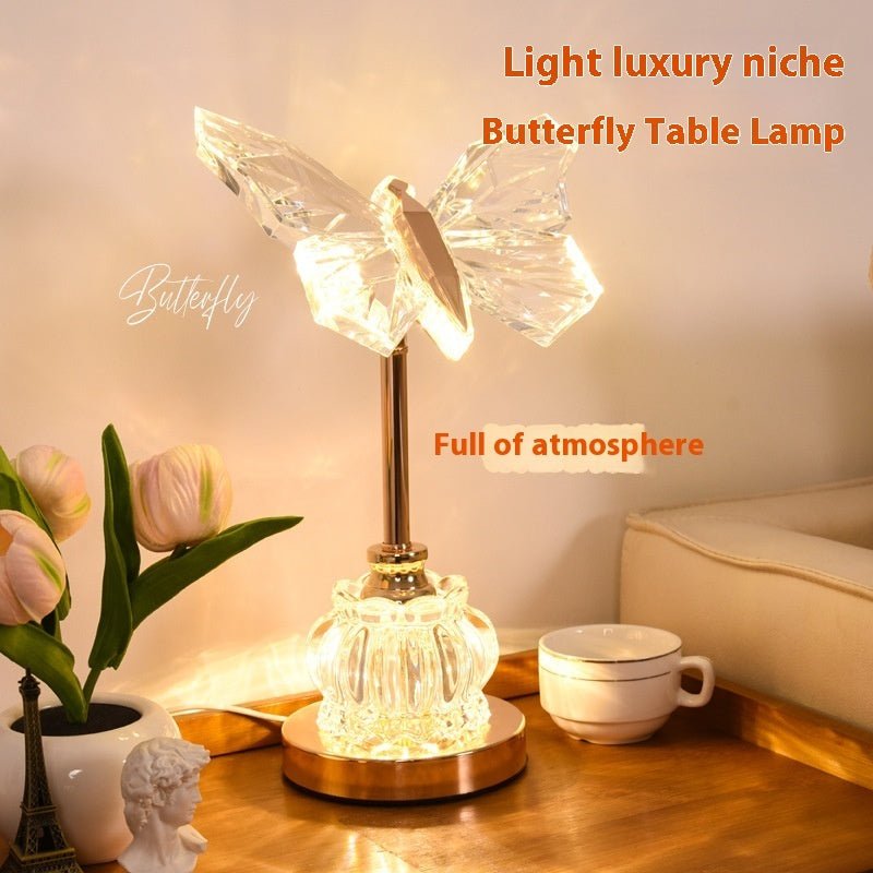 Butterfly Table Lamp Bedroom Bedside Creative Ambience Light - Weriion