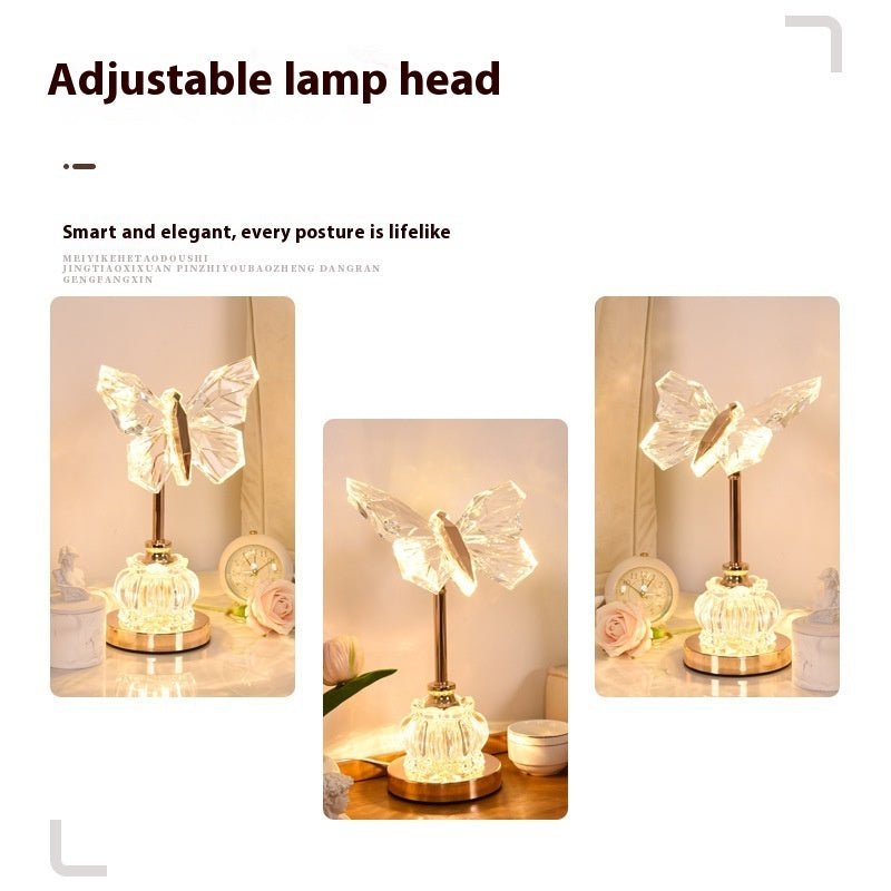 Butterfly Table Lamp Bedroom Bedside Creative Ambience Light - Weriion