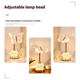 Butterfly Table Lamp Bedroom Bedside Creative Ambience Light - Weriion