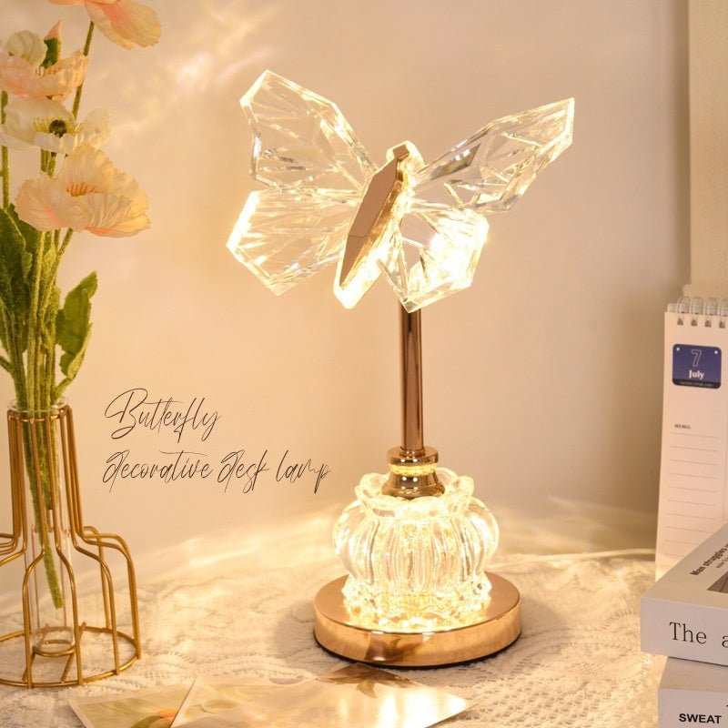 Butterfly Table Lamp Bedroom Bedside Creative Ambience Light - Weriion