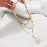 Fashionable All-Match Metal Alloy Multi-Layered Unisex Necklace