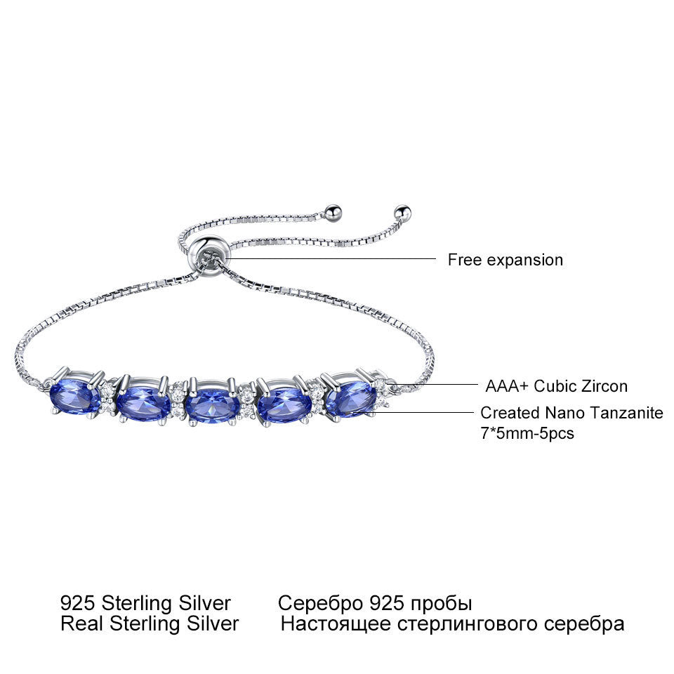 Blue Topaz Gemstone Bracelets For Women With Adjustable Chain