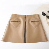 High Waist Thin Leather Skirt For Women