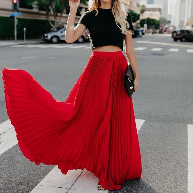 Women's Fashion Casual High Waist Long Skirts