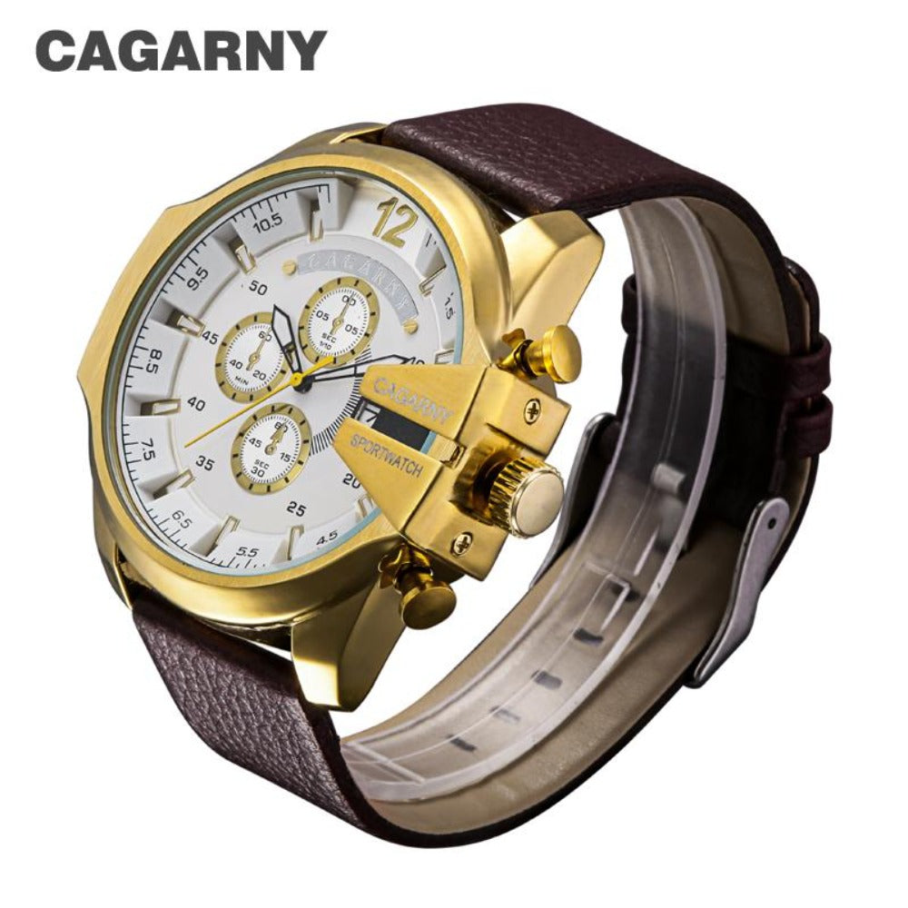 Cagarny Men's Sports Watch With Leather Strap - Weriion