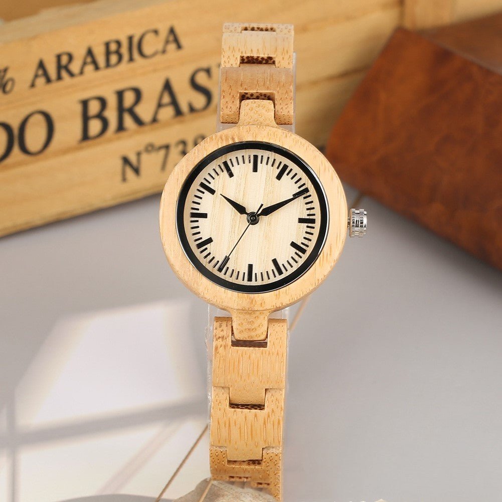 Casual Bamboo Wood Watch For Women - Weriion