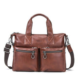 Casual Leather Briefcase Men's Computer Shoulder Bag - Weriion