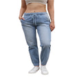 Casual Light Blue Elastic Denim Fabric Jeans For Women - Weriion