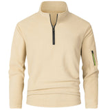 Casual Slim Fit Stand Collar Double - Sided Fleece Sweater For Men - Weriion