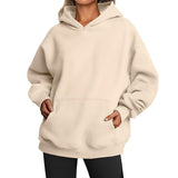 Women's Hoodies With Pockets Fashion Solid Sweatshirt Oversized Hooded Sweater Women's Clothing