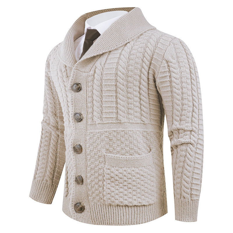 Men's Long-Sleeve Warm Elegant Cardigan Sweater