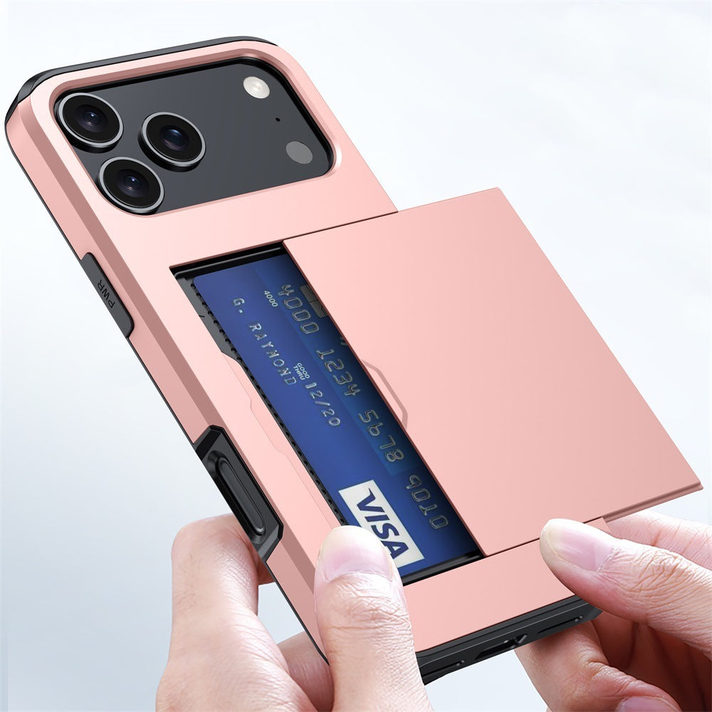 Protective Phone Case With Sliding Cover For Cards