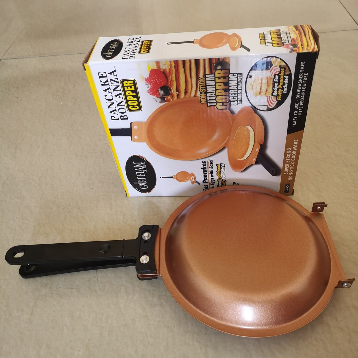 Ceramic Non - Stick Stainless Steel Folding Pancake Maker Frying Pan Breakfast Pot - Weriion