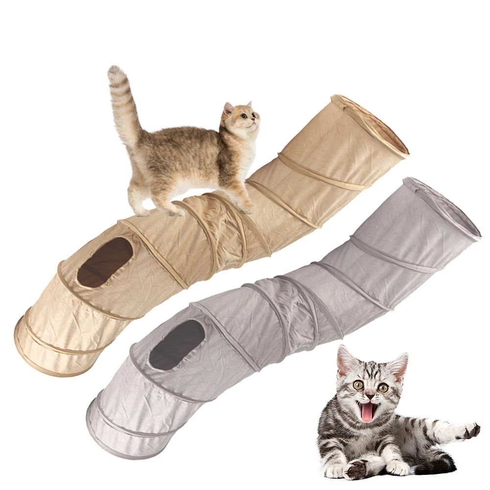 Collapsible S - Shape Peekaboo Interactive Cat Tunnel Toy - Weriion