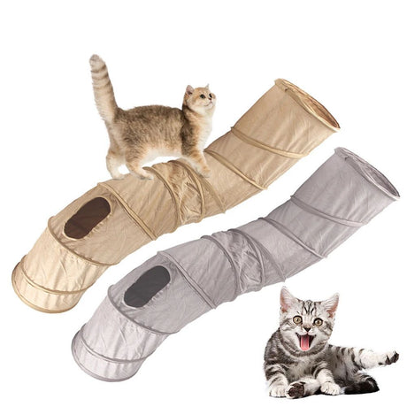 Collapsible S - Shape Peekaboo Interactive Cat Tunnel Toy - Weriion