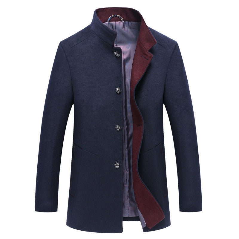 Comfortable Woolen Mid - Length Single - Breasted Winter Trench Coat - Weriion