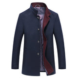 Comfortable Woolen Mid - Length Single - Breasted Winter Trench Coat - Weriion