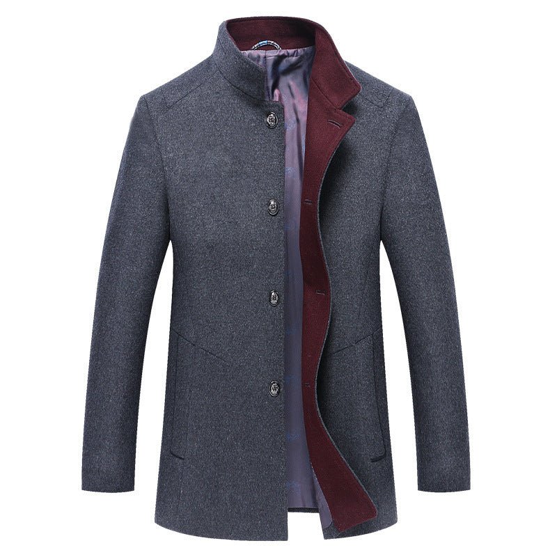 Comfortable Woolen Mid - Length Single - Breasted Winter Trench Coat - Weriion