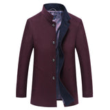 Comfortable Woolen Mid - Length Single - Breasted Winter Trench Coat - Weriion