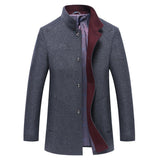 Comfortable Woolen Mid - Length Single - Breasted Winter Trench Coat - Weriion