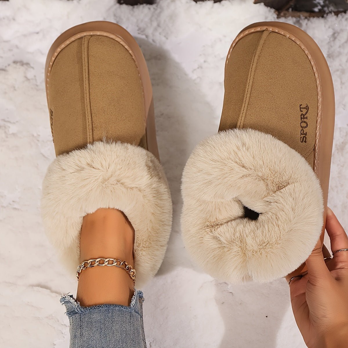 Cozy Non - Slip Comfortable Indoor Faux Fur Slippers For Women - Weriion