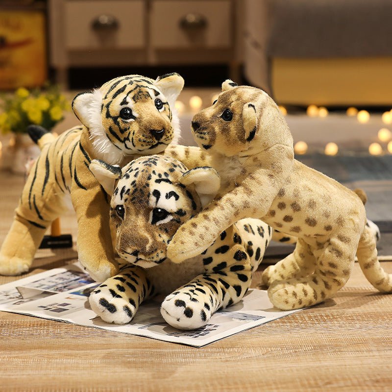 Creative African Big Cats Leopard Lion Tiger Stuffed Animals Plush Toys Dolls - Weriion