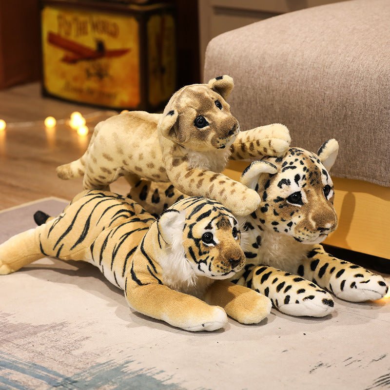 Creative African Big Cats Leopard Lion Tiger Stuffed Animals Plush Toys Dolls - Weriion