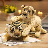 Creative African Big Cats Leopard Lion Tiger Stuffed Animals Plush Toys Dolls - Weriion