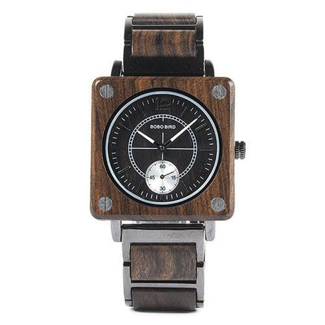 Creative Wooden Square Quartz Watch - Weriion